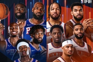 开始预热!NBA官推发布揭幕战海报:76人五星VS尼克斯冠军首发
